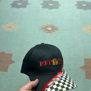 Vintage StrapBack hat cap RFD TV news checkered racing Nebraska adjustable